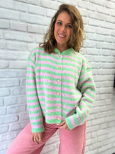 Cardigan Streifen mit Herzknöpfen - Unique Flores