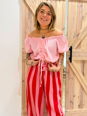 Top Musselin Off - Shoulder