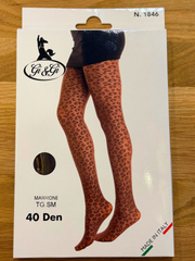 Strumpfhose Leopard Marrone