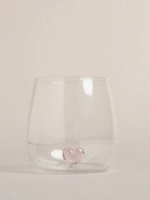 Glas mit rosa Herz - Unique Flores