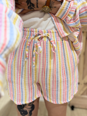 Streifen Musselin Shorts
