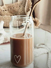 Hohes Trinkglas Herzen 💕 - Unique Flores