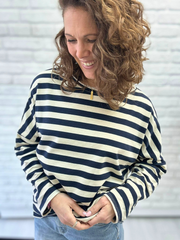 Langarmshirt Streifen mit Patch - Unique Flores