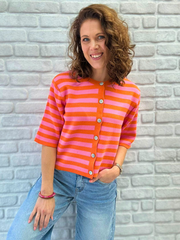 Cardigan 3/4 Ärmel mit Streifen - Unique Flores