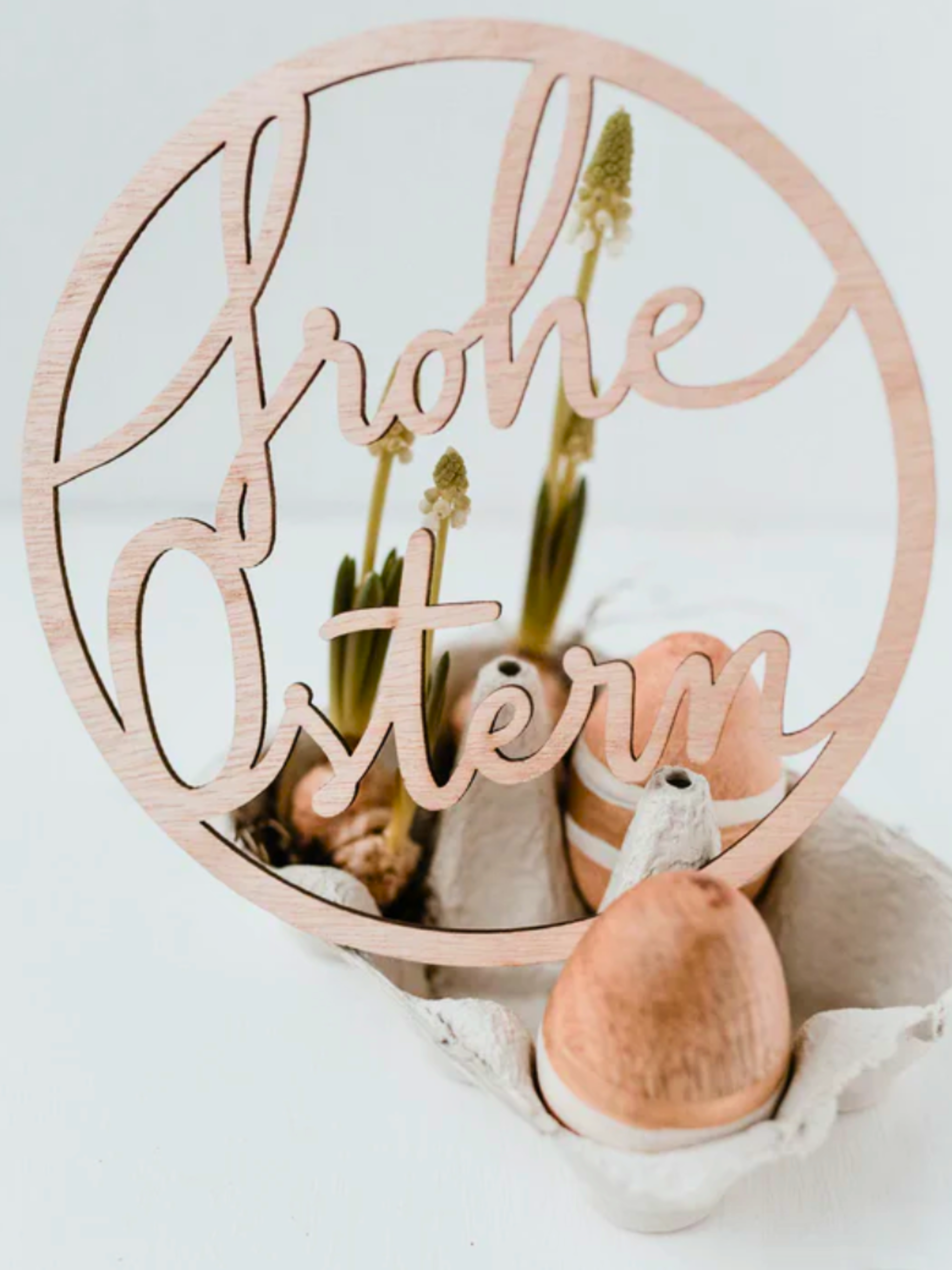 Holzkranz Frohe Ostern - Unique Flores