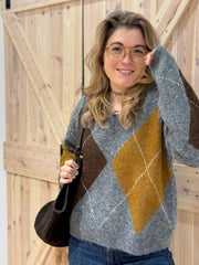 Pullover große Rauten