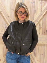Weste Lederlook
