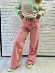 Jeans Washed Out Rosa - Unique Flores