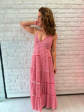 Kleid Rot/Weiße Streifen - Unique Flores