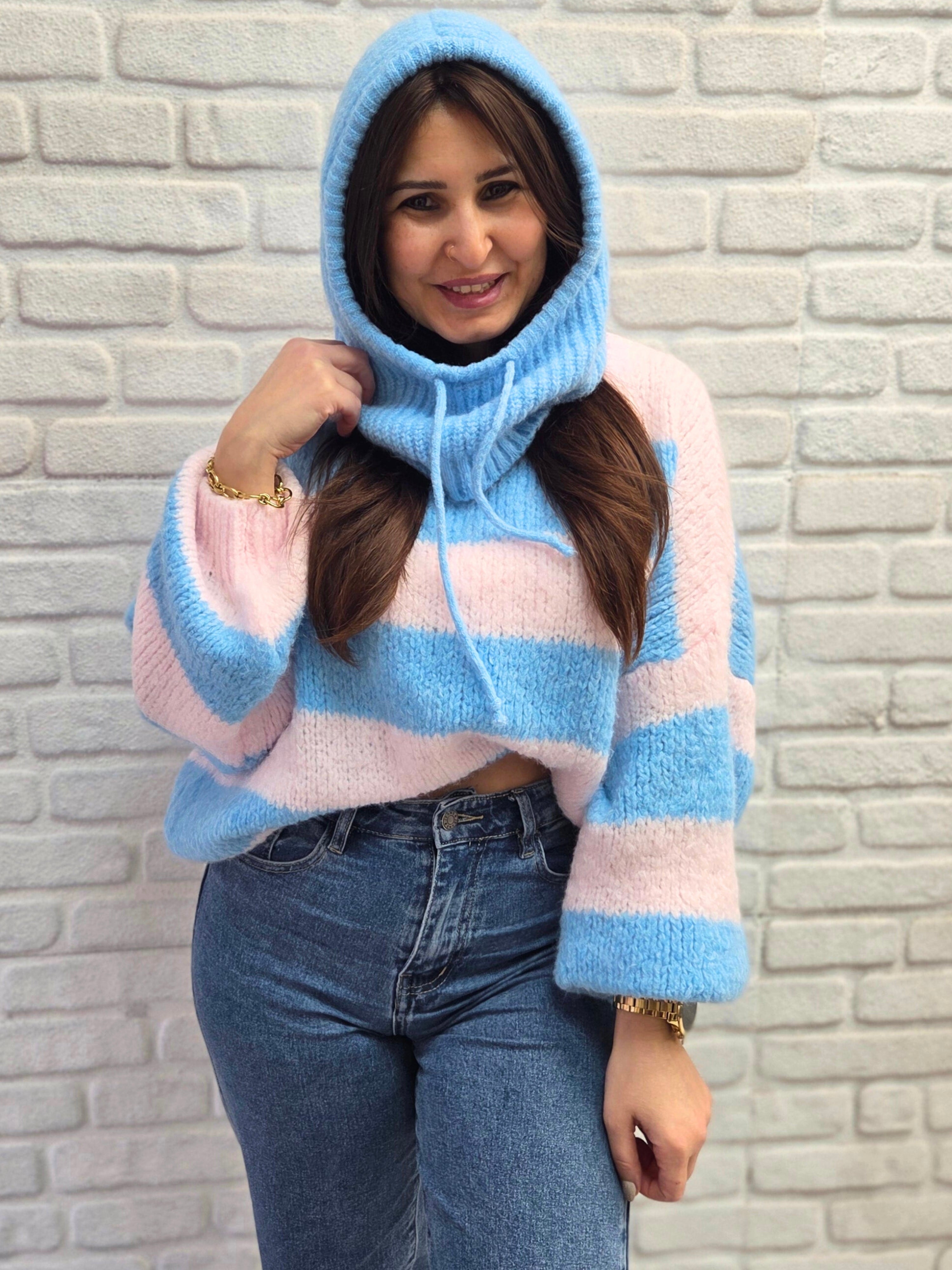 Strickpulli mit Balaclava - Unique Flores