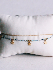 Minimalistisches Doppelarmband mit Kordel und Sternen - Unique Flores