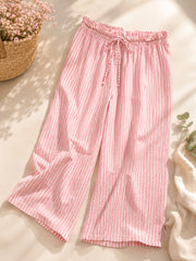 Musselin Hose mit kleinen Streifen - Unique Flores
