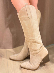 Westernstiefel Beige - Unique Flores
