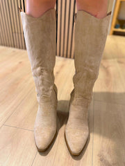 Westernstiefel Beige - Unique Flores