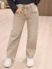 Jeans Washed Out Beige - Unique Flores