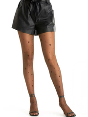 Strumpfhose mit Herz/Punkt Brown