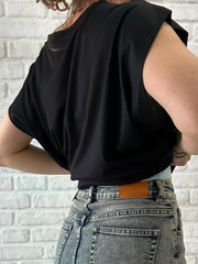 T -Shirt mit Gummizug unten