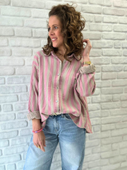 Musselin Bluse Stripes - Unique Flores