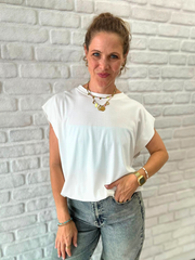 T -Shirt mit Gummizug unten