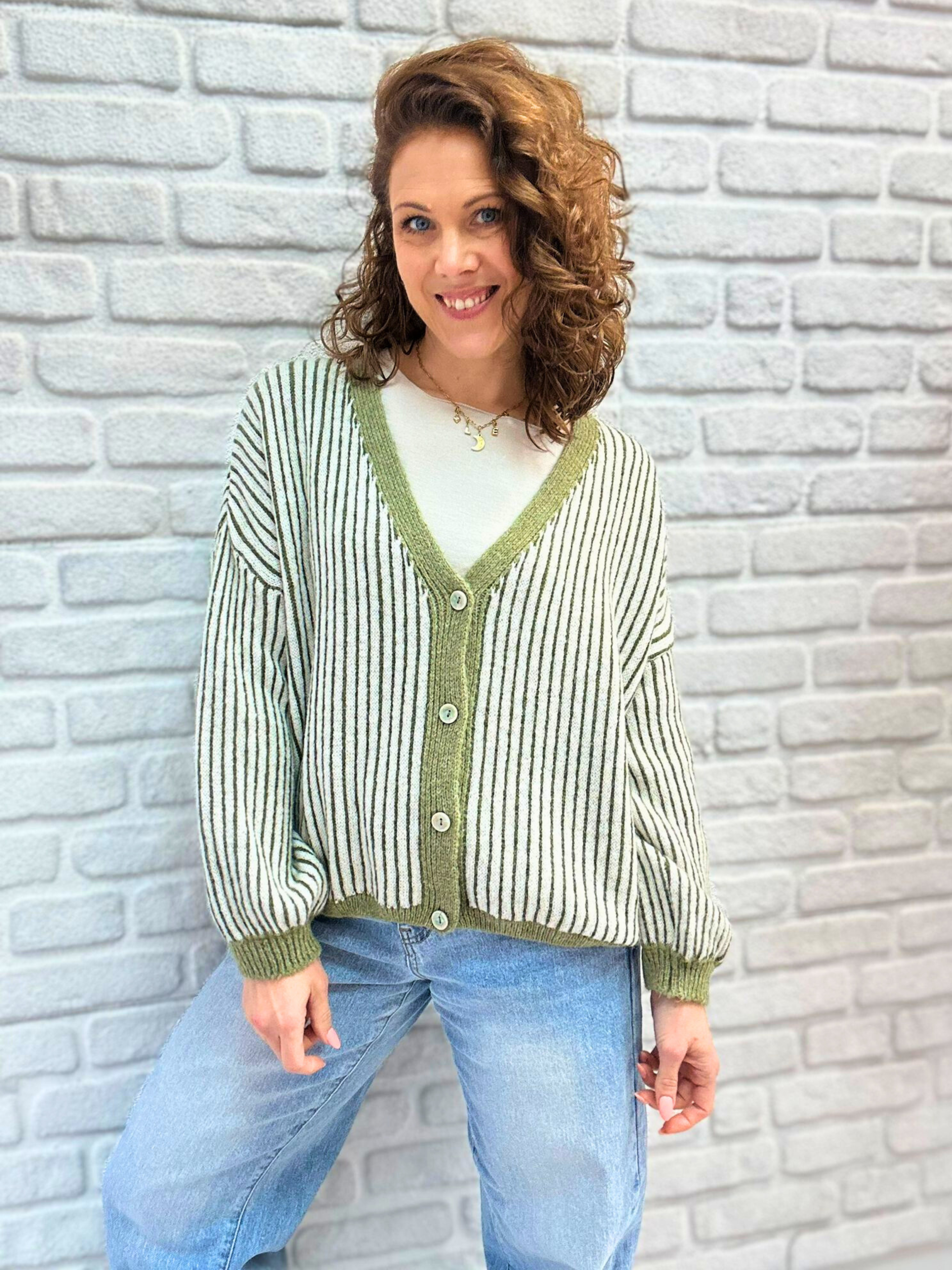 Cardigan mit Streifen - Unique Flores