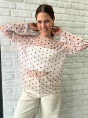 Langarmshirt Mesh Dots - Unique Flores