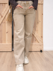 Jeans Washed Out Beige - Unique Flores