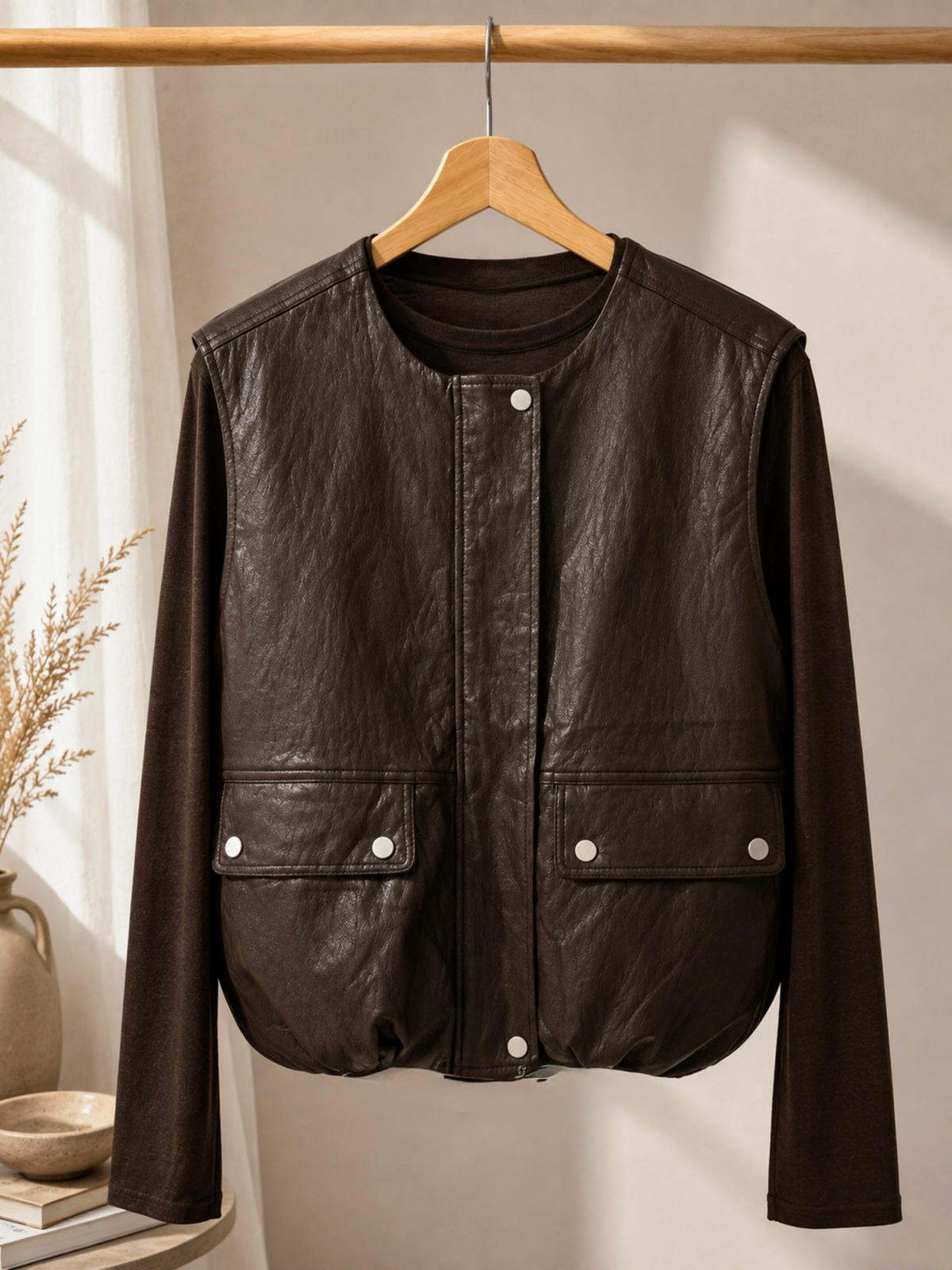 Weste Lederlook