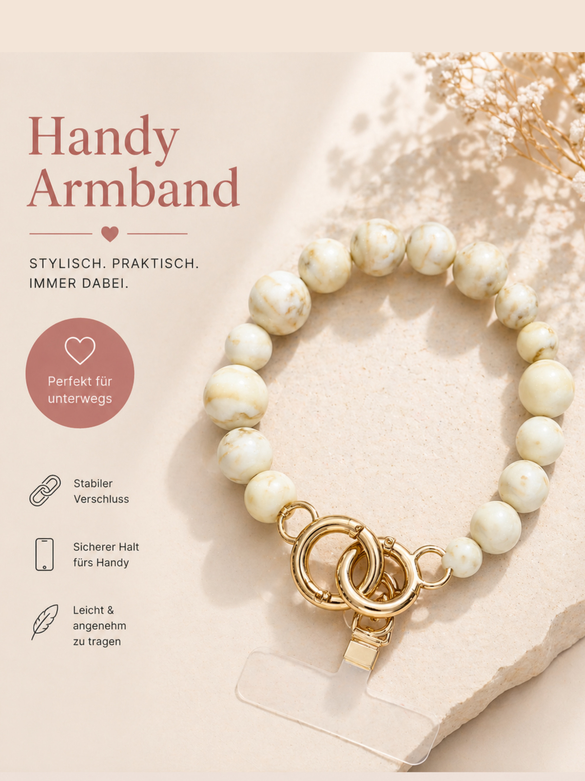 Handy Anhänger fürs Handgelenk - Unique Flores 