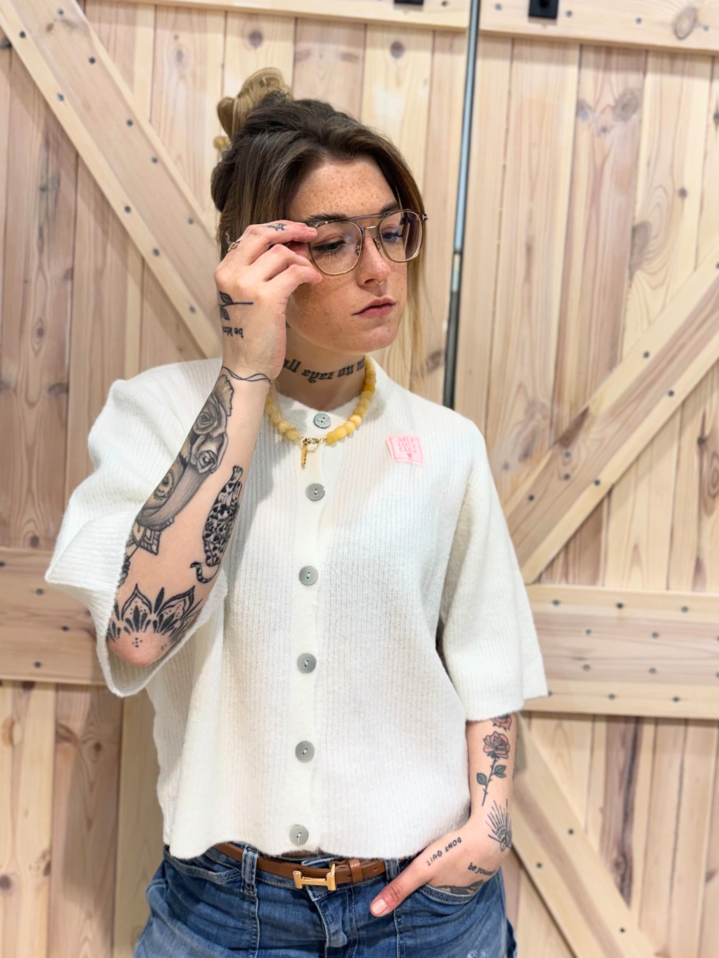 3/4 Ärmel Pullover Self Love Club - Unique Flores 