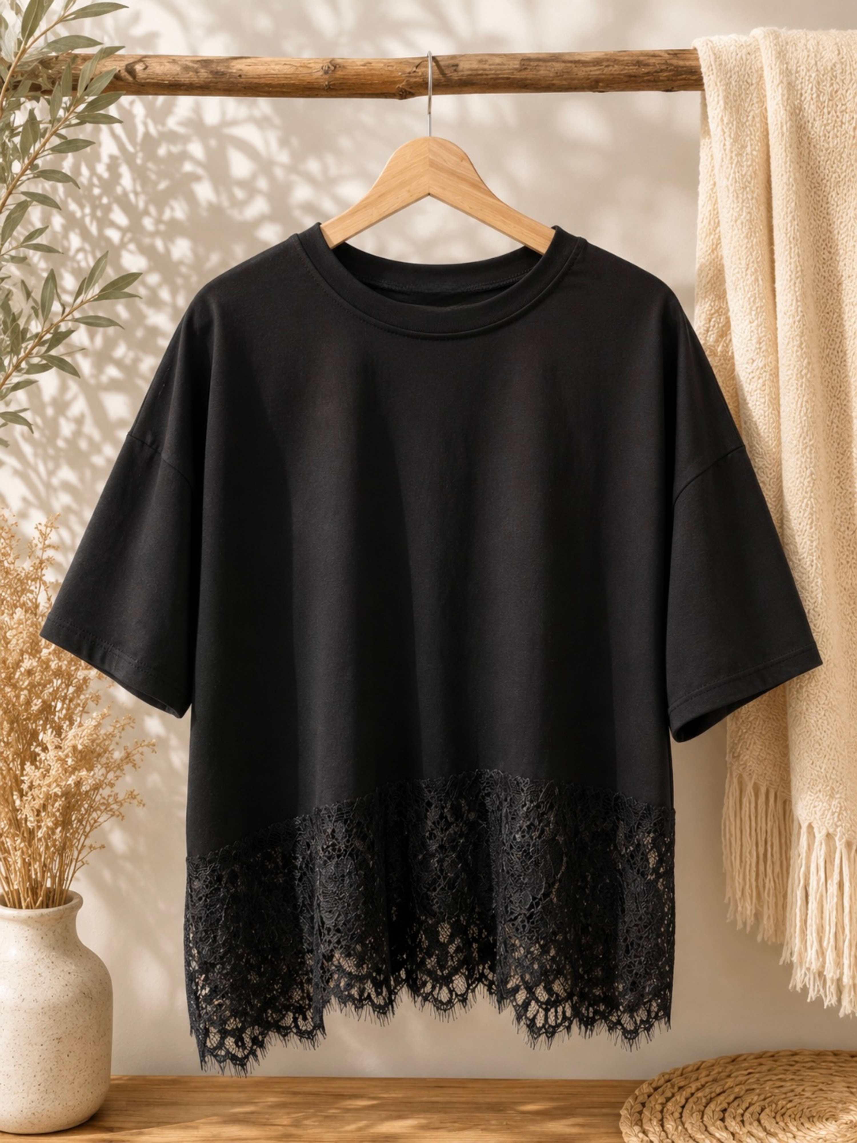 Shirt mit asymmetrische Spitze - Unique Flores 