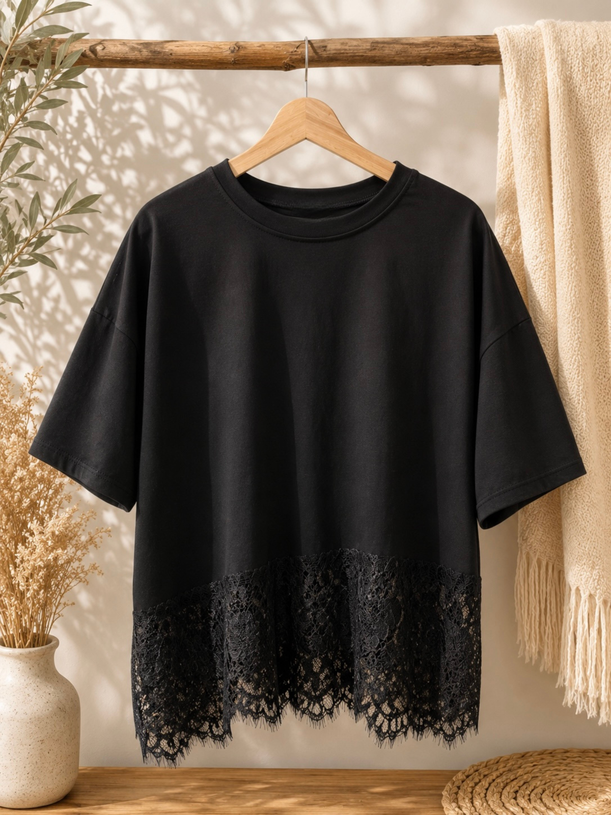 Shirt mit asymmetrische Spitze - Unique Flores 