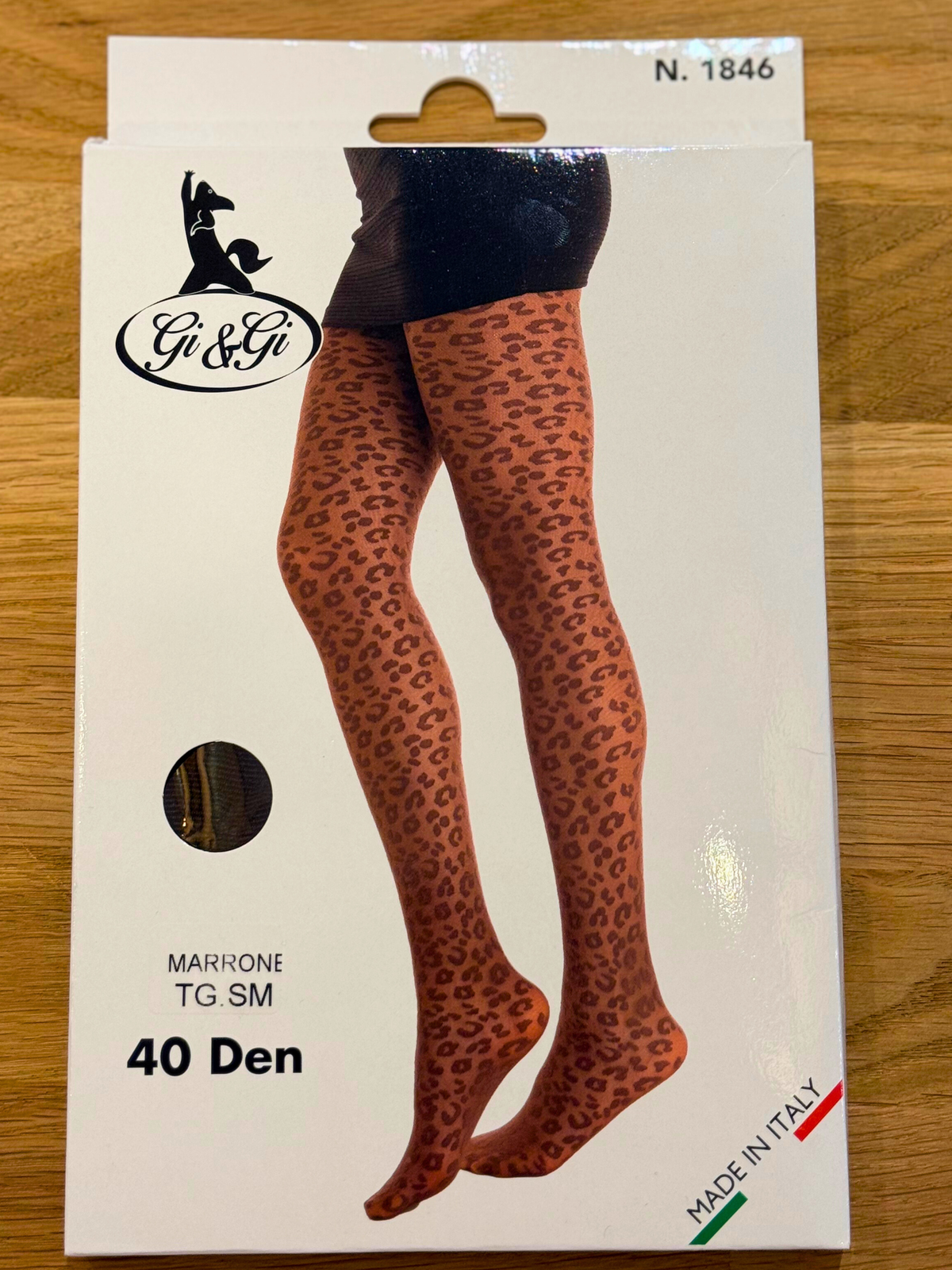 Strumpfhose Leopard Marrone
