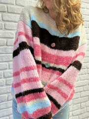 Cardigan mit pastelligen Knöpfen