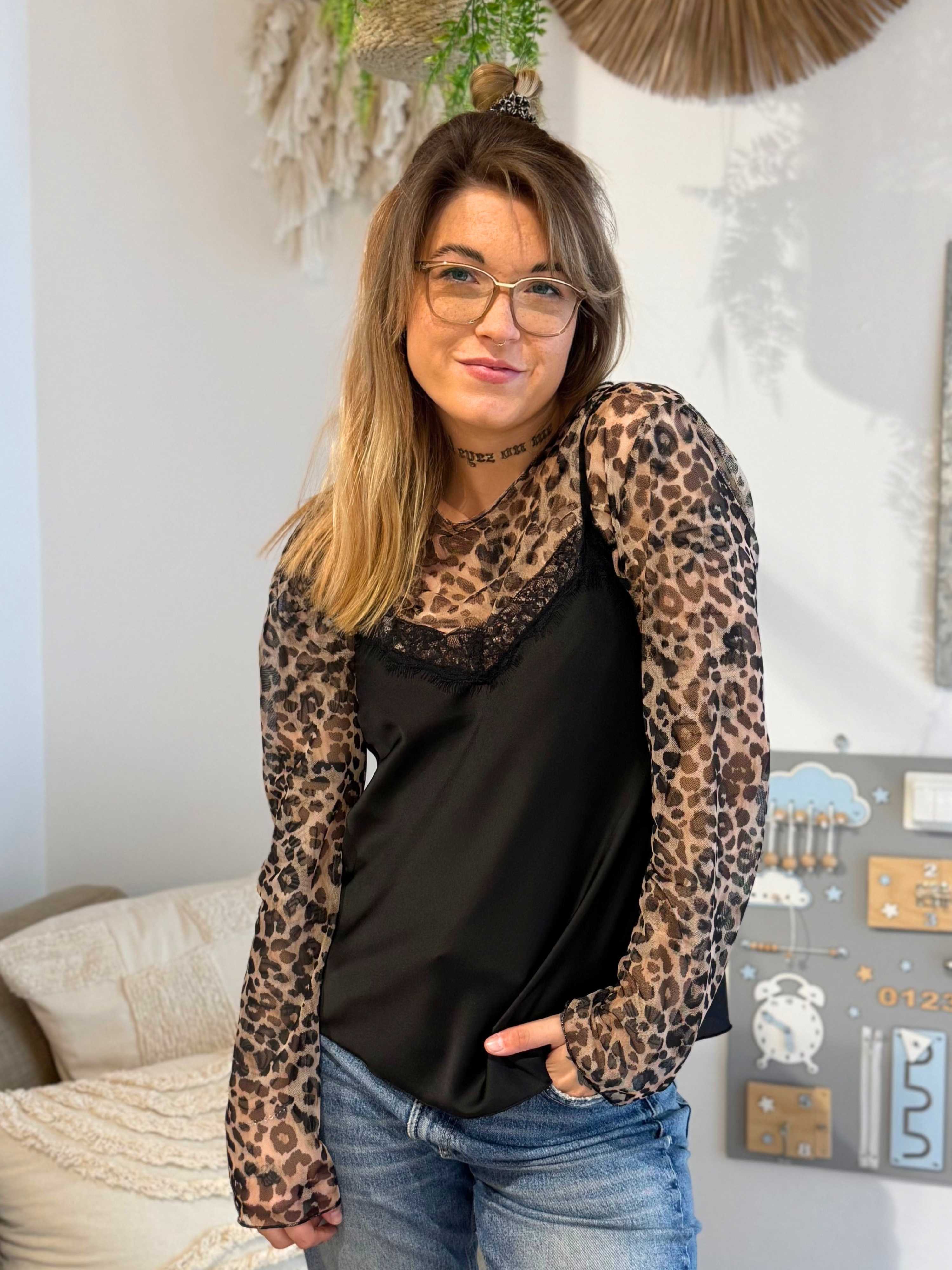 Langarmshirt Mesh Leo - Unique Flores 
