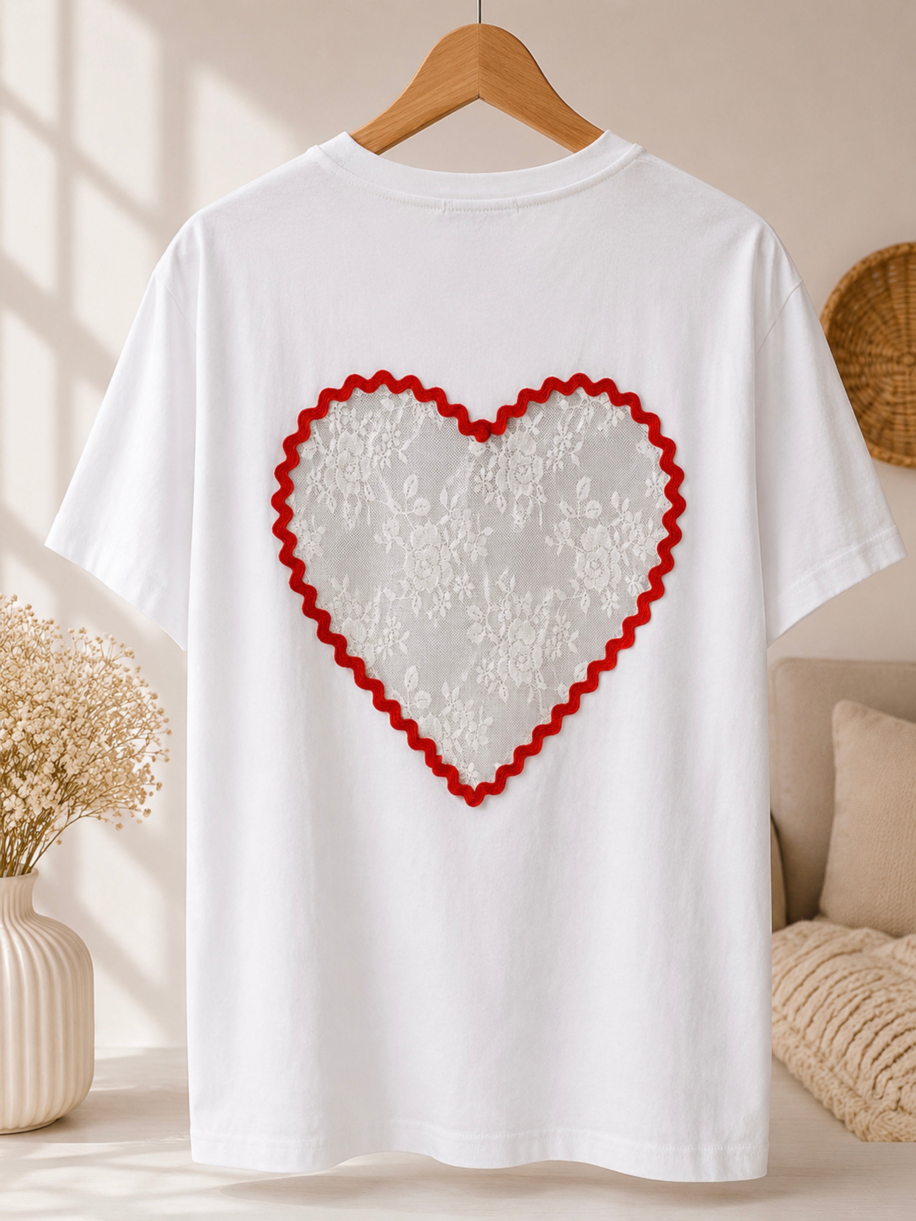 T-Shirt Lace Heart - Unique Flores 