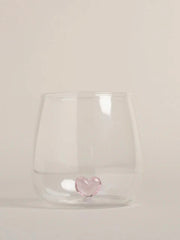 Glas mit rosa Herz - Unique Flores 