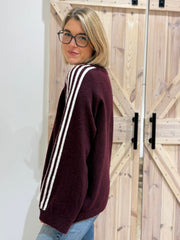 Strickjacke Brombeer