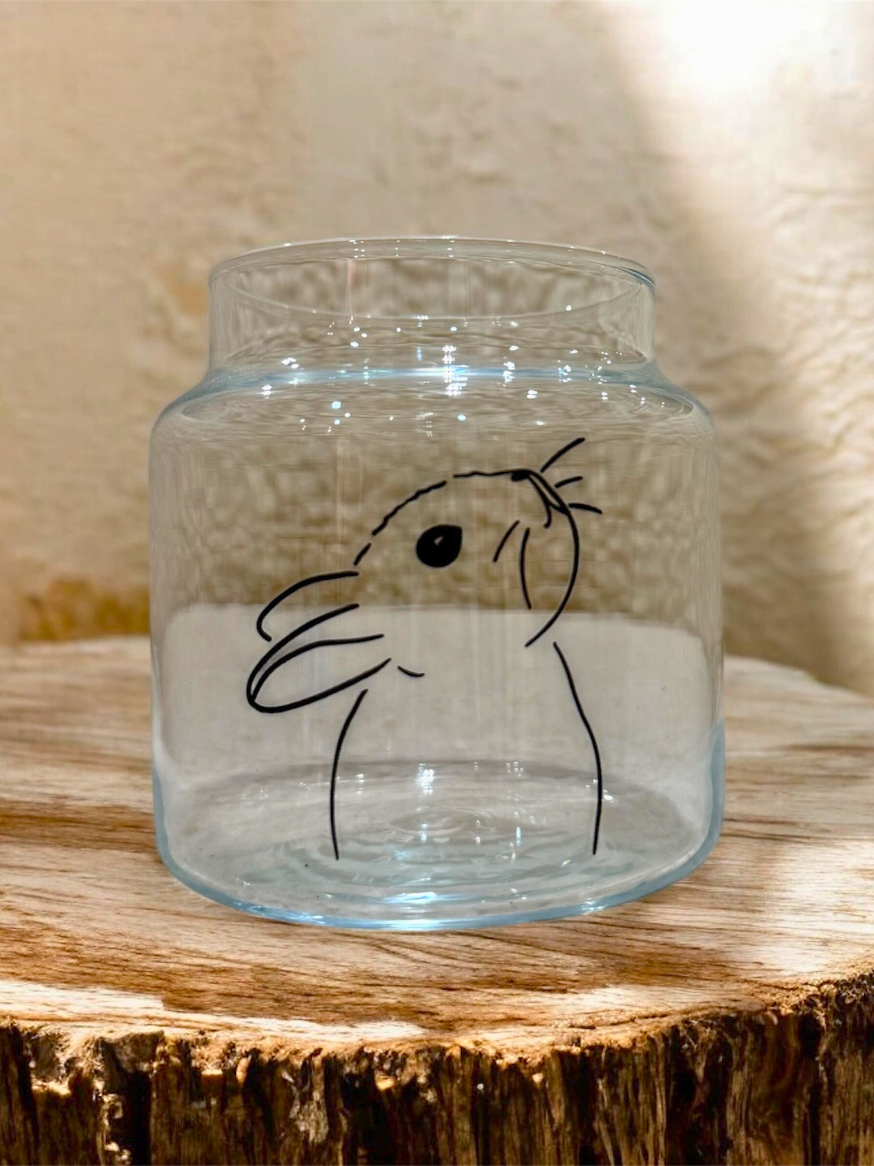 Eulenschnitt Vase aus Glas - Unique Flores 