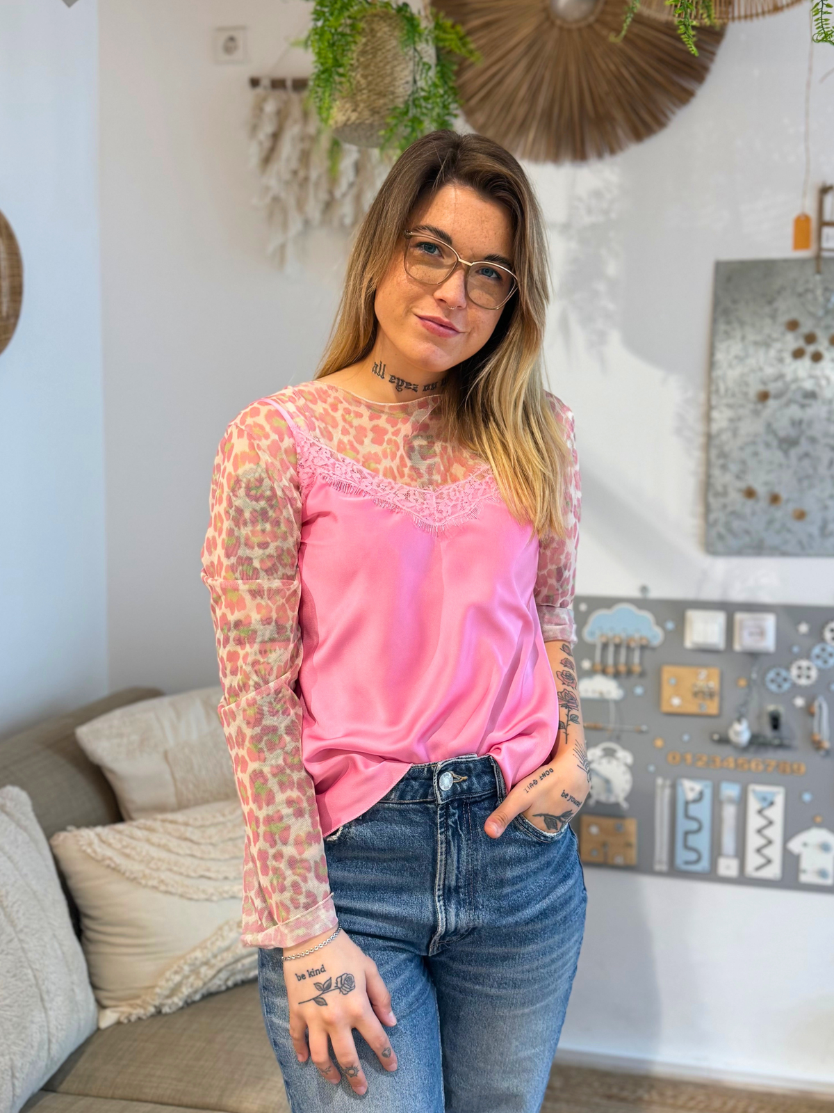 Langarmshirt Mesh Leo - Unique Flores 