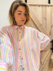 Musselin Bluse Streifen