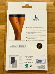 Strumpfhose mit Herz/Punkt Brown