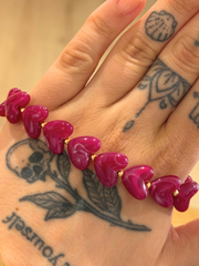 Armband Herzen Pink/Gold
