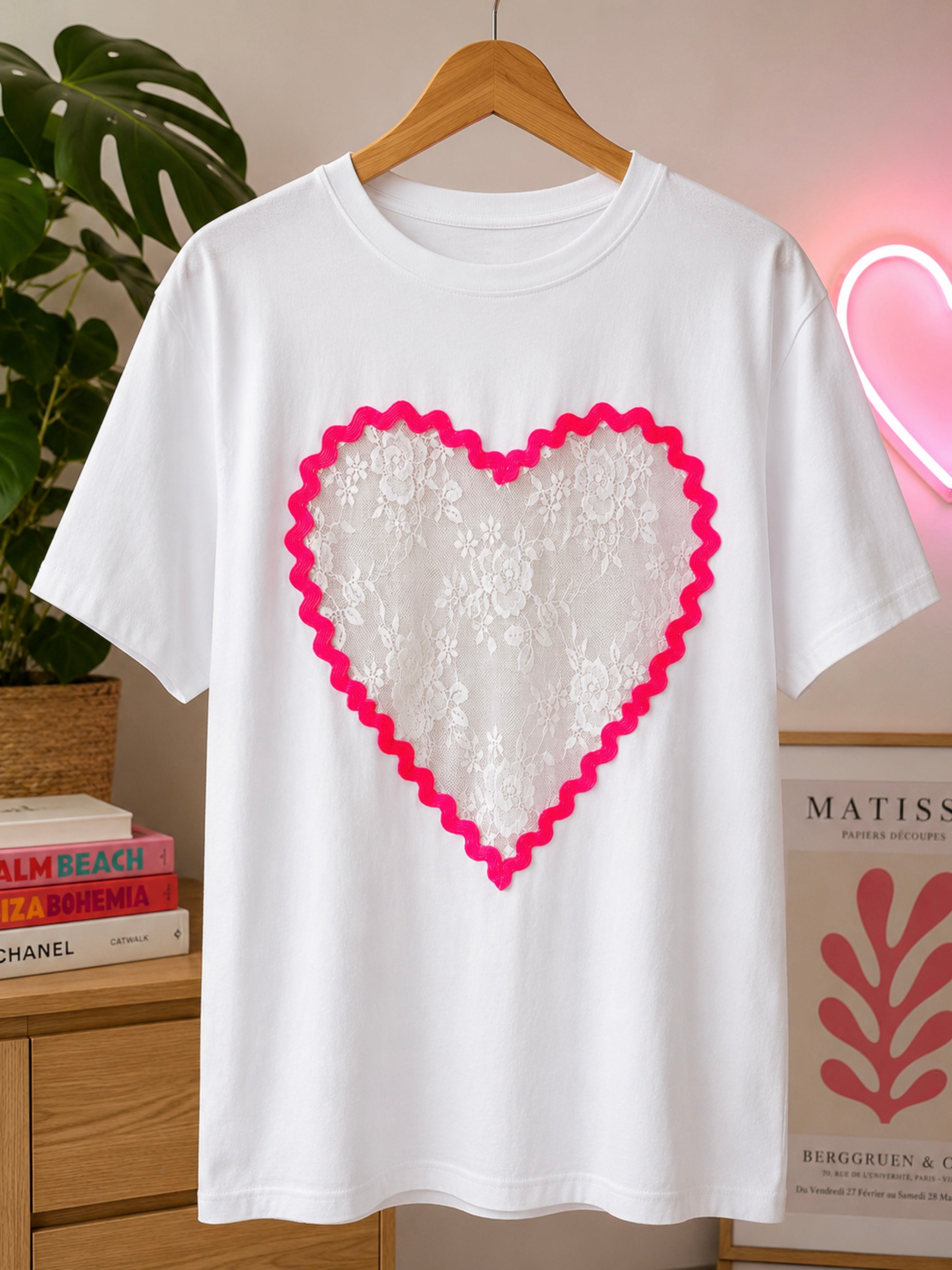 T-Shirt Lace Heart - Unique Flores 