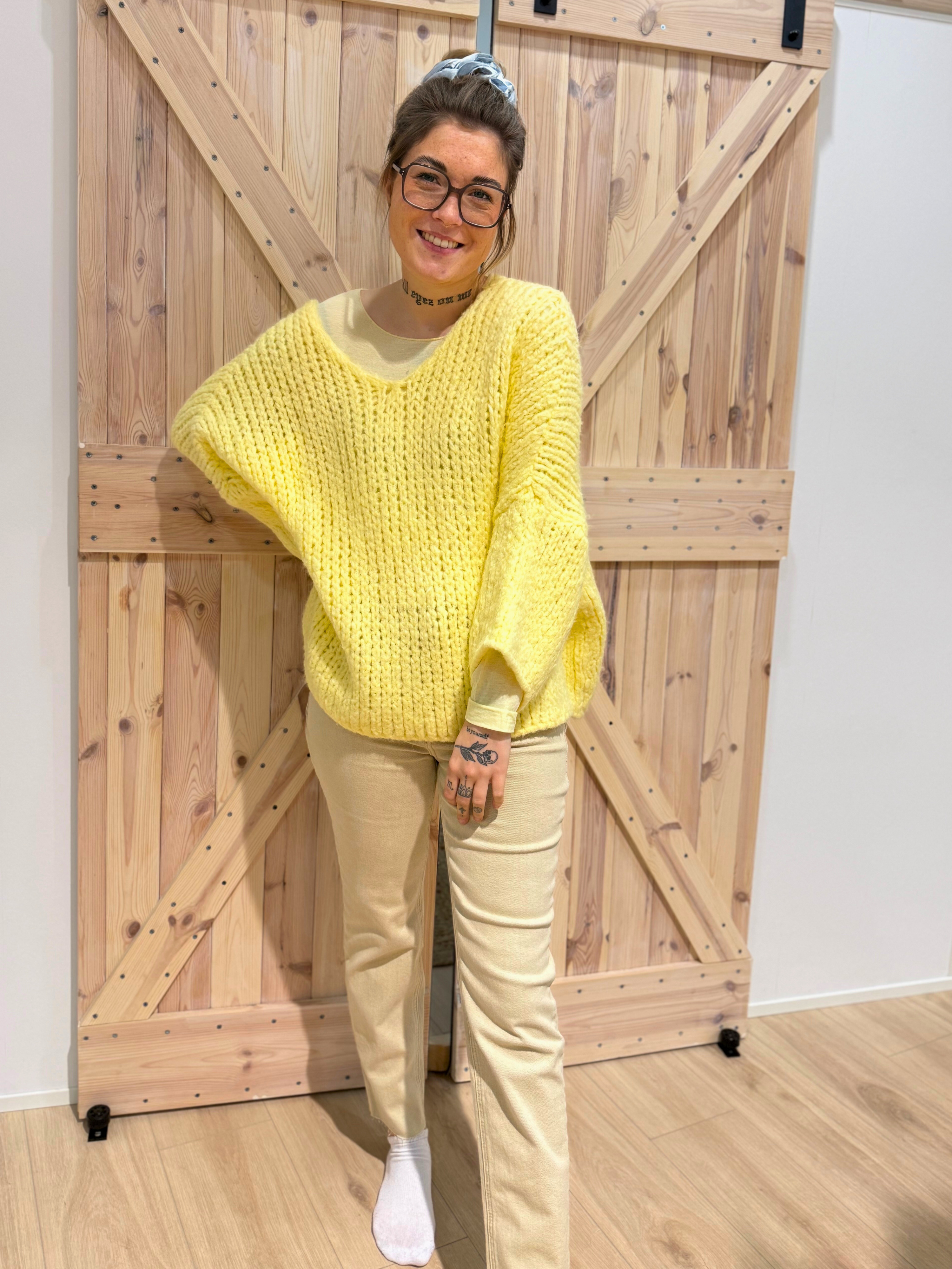 Strick Pullover 3/4 Arm - Unique Flores 
