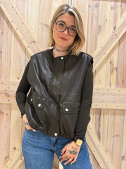 Weste Lederlook