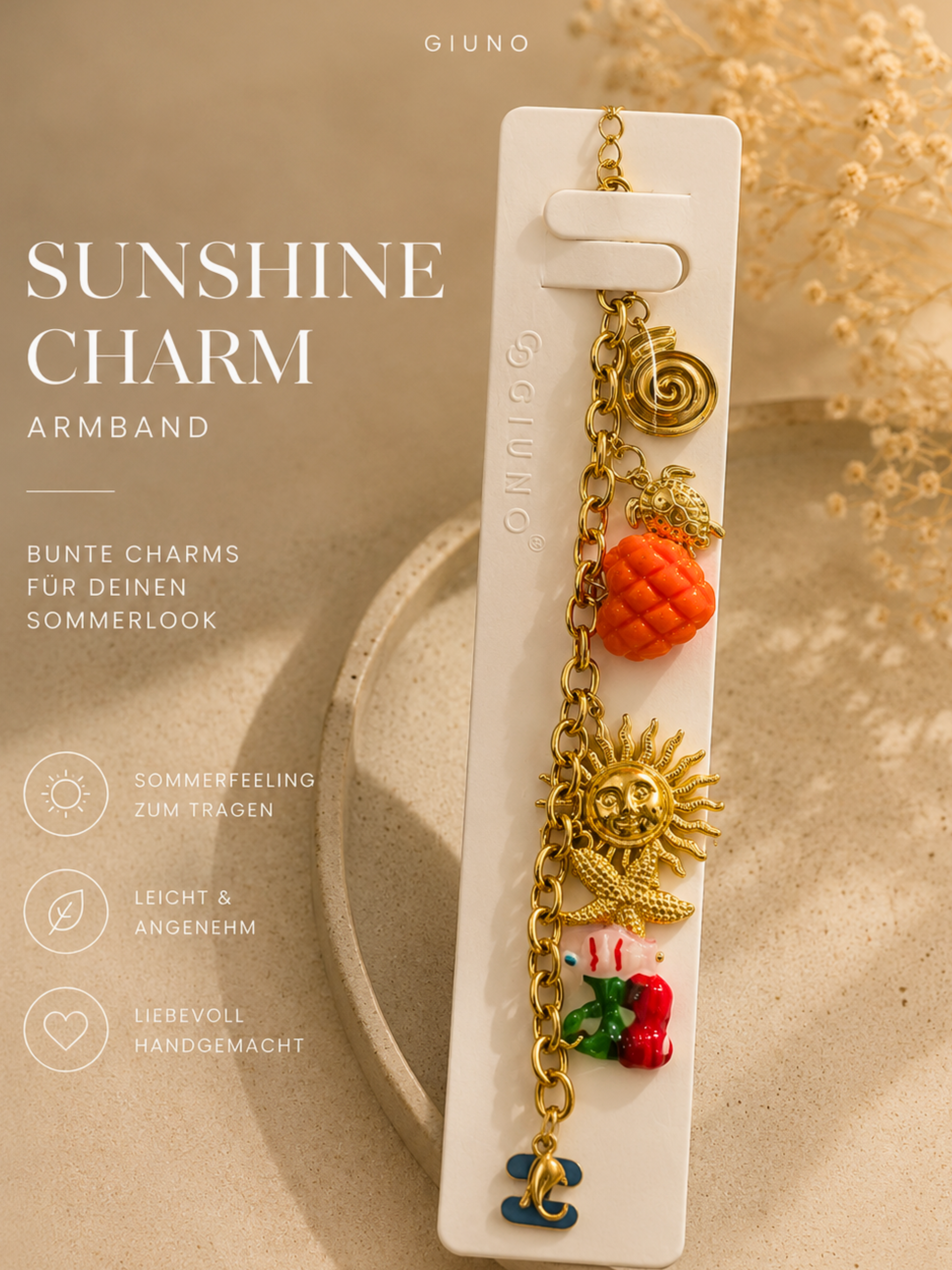 Armband mit Charms🍒🌞🐠🐢 - Unique Flores 