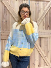 Cardigan mit Puff Ärmel - Unique Flores 