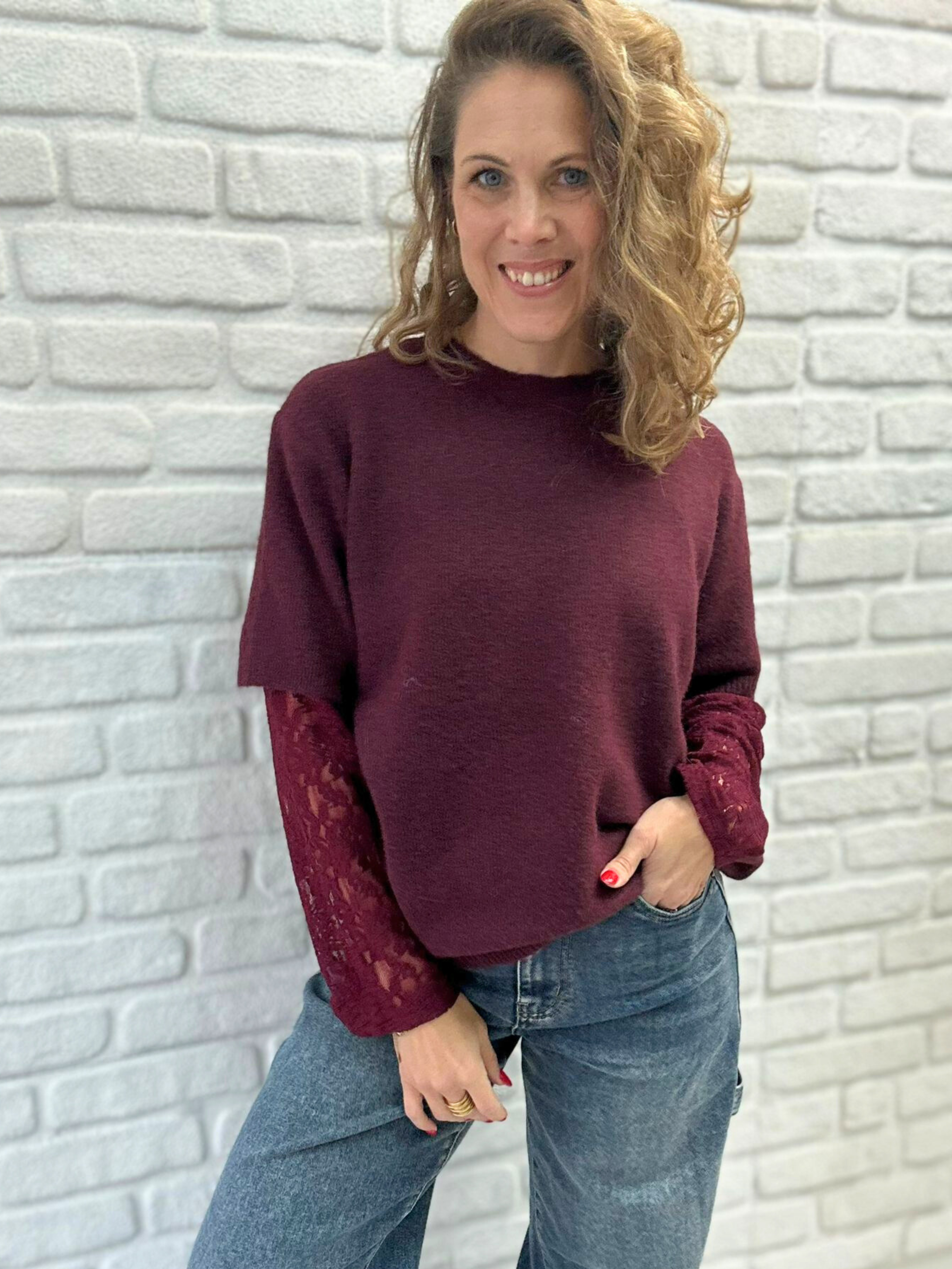 Pullover Pointed Arm - Unique Flores 