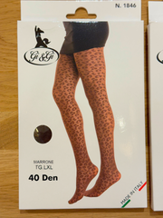 Strumpfhose Leopard Marrone