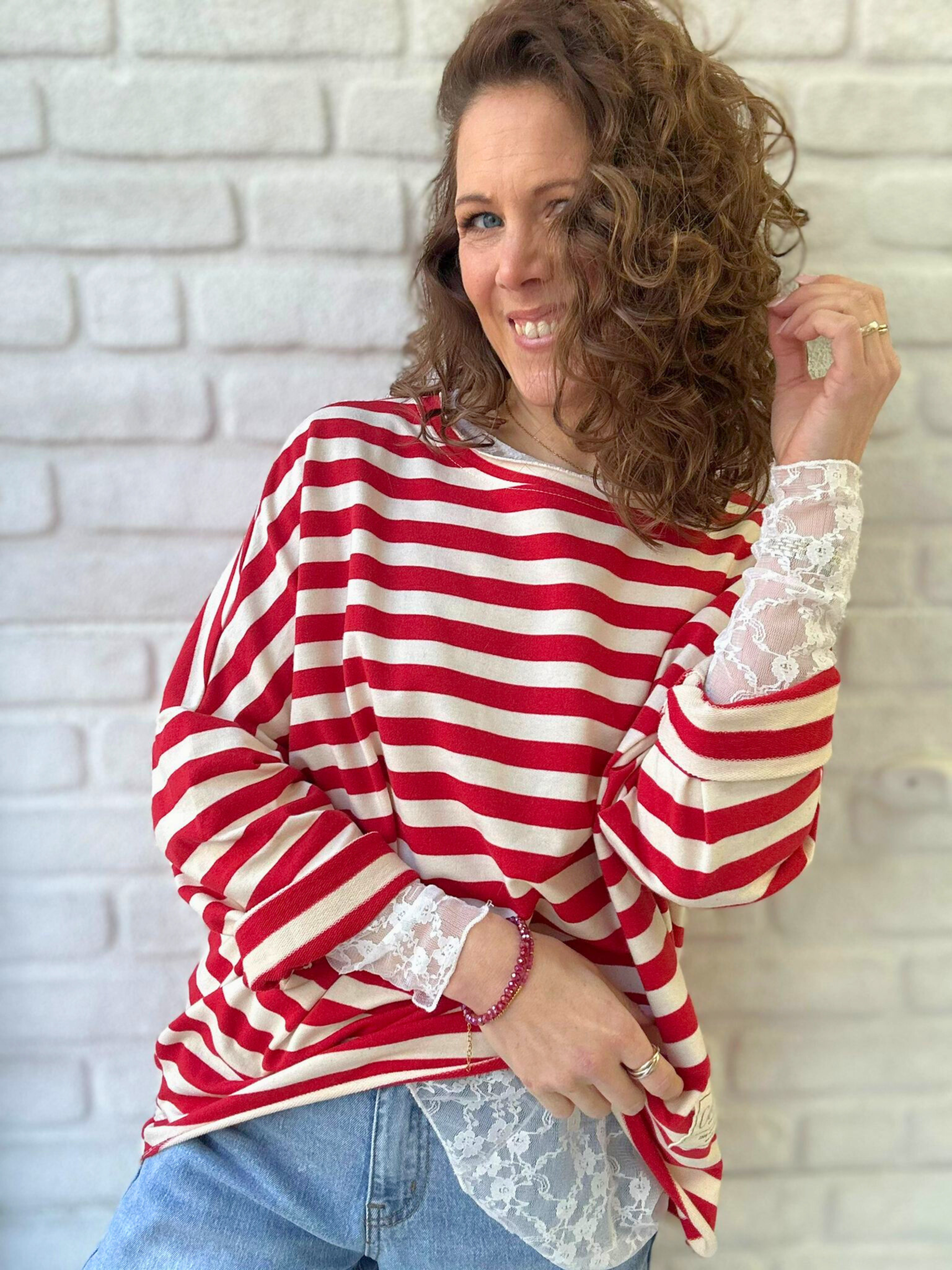 Langarmshirt Streifen mit Patch - Unique Flores 